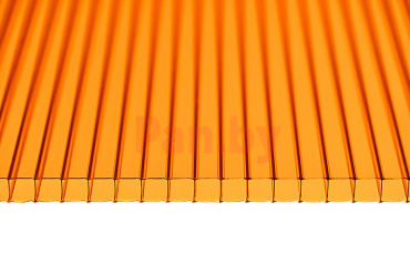 Поликарбонат сотовый Sotalight Оранжевый 6000*2100*6 мм, 0,85 кг/м2 - РАСПРОДАЖА фото № 1
