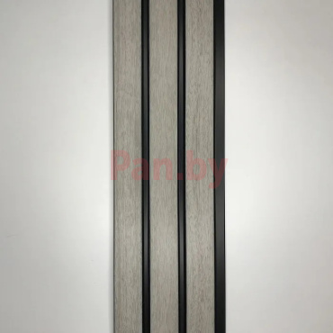Декоративная реечная панель из полистирола Grace 3D Rail Ясень серый, 2800*120*10 мм фото № 3