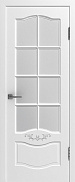 Межкомнатная дверь эмаль Эстэль Прованс 2, Белая эмаль Мателюкс матовый (патина серебро))