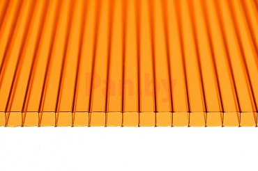Поликарбонат сотовый Sotalight Оранжевый 6000*2100*10 мм, 1,11 кг/м2 фото № 1