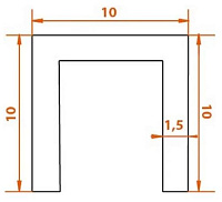 Направляющая для раздвижной двери Morelli Track-B, 10x10мм, 1м (нижняя)