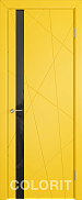 Межкомнатная дверь эмаль Colorit K5 Желтая эмаль Черный лак