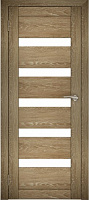 Межкомнатная дверь экошпон Юни Амати 3, Дуб Шале натуральный (белое стекло)