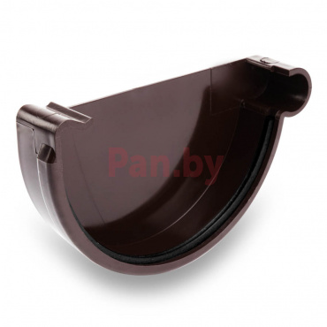 Заглушка водосточной воронки (желоба) Galeco PVC 130/100 правая, коричневый фото № 1