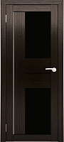 Межкомнатная дверь экошпон Юни Амати 22, Дуб венге (черное стекло)