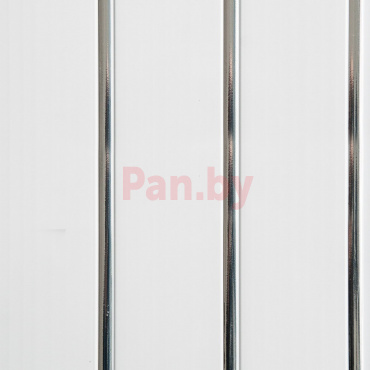 Панель ПВХ (пластиковая) лакированная Dekostar Люкс Трехсекционная - Серебро 3000*240*8 фото № 1