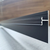 Плинтус универсальный алюминиевый Pro Design 380 теневой Черный Муар RAL 9005