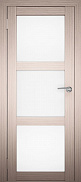 Межкомнатная дверь экошпон Юни Амати 20, Дуб беленый (белое стекло)