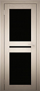 Межкомнатная дверь экошпон Юни Амати 19, Дуб беленый (черное стекло)