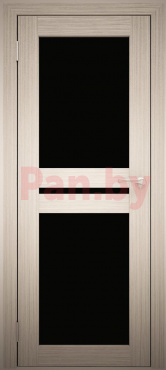 Межкомнатная дверь экошпон Юни Амати 19, Дуб беленый (черное стекло) фото № 1
