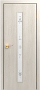 Межкомнатная дверь МДФ ламинированная Юни Стандарт С-49, Беленый дуб (художественное стекло)