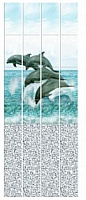Панель ПВХ (пластиковая) с фотопечатью Кронапласт Unique Океан дельфины 2700*250*8