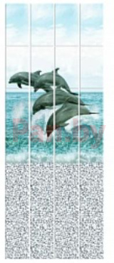Панель ПВХ (пластиковая) с фотопечатью Кронапласт Unique Океан дельфины 2700*250*8 фото № 3