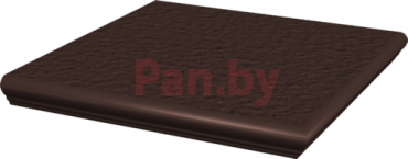 Клинкерная ступень Paradyz Natural Brown Duro угловая с капиносом 330x330 рельефная фото № 1