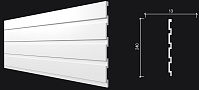 Декоративная реечная панель из дюрополимера Decor-Dizayn Белая Лепнина DD914 3000*240*13 мм