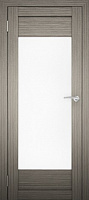 Межкомнатная дверь экошпон Юни Амати 14, Дуб дымчатый (белое стекло)