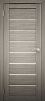 Межкомнатная дверь экошпон Юни Амати 1, Дуб дымчатый (белое стекло)