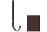 Кронштейн (держатель) водосточного желоба Krop PVC 130/90 длинный, металл для ПВХ, шоколадно-коричневый, RAL 8017