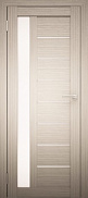 Межкомнатная дверь экошпон Юни Амати 4, Дуб беленый (белое стекло)