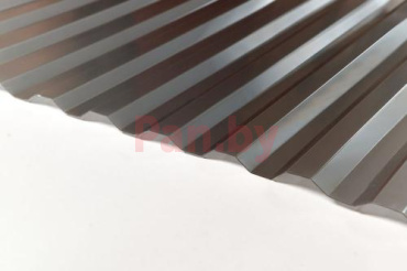 Поликарбонат профилированный Сэлмакс Групп МП-20 Серый (тонированный) 2000*1150*0,8 мм (трапеция) фото № 1