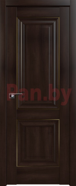 Межкомнатная дверь царговая ProfilDoors серия X Классика 27X, Орех сиена (молдинг золото) фото № 1