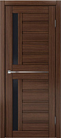 Межкомнатная дверь царговая экошпон МДФ Техно Профиль Dominika 422 Орех вела (стекло черное)