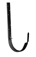 Кронштейн (держатель) водосточного желоба Grand Line 125/90 длинный, D-125, Черный, RAL9005 (125 мм)