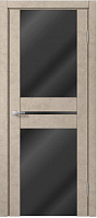 Межкомнатная дверь царговая экошпон МДФ Техно Профиль Dominika 201 Бетон бежевый (триплекс черный)