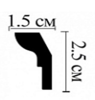 Плинтус потолочный из дюрополимера Декомастер D111 (25*15*2000мм)