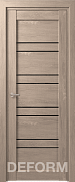 Межкомнатная дверь царговая экошпон Deform Серия D D15, Дуб шале седой Черный лак