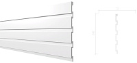 Декоративная реечная панель из дюрополимера Decor-Dizayn Белая Лепнина DD914 3000*240*13 мм