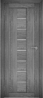 Межкомнатная дверь экошпон Юни Амати 10, Дуб Шале графит (белое стекло)