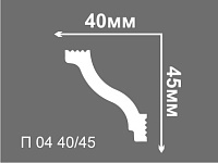Плинтус потолочный из пенополистирола Де-Багет П 04 40х45 мм