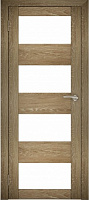 Межкомнатная дверь экошпон Юни Амати 2, Дуб Шале натуральный (белое стекло)