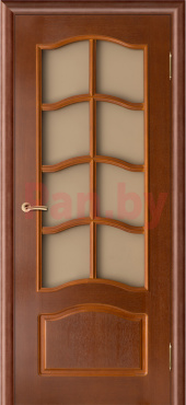 Межкомнатная дверь массив сосны Vilario (Стройдетали) Дельта ДО, Красное дерево (под остекление) Распродажа