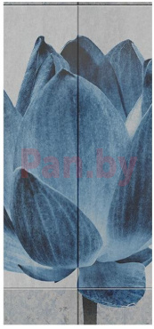 Панель ПВХ (пластиковая) с фотопечатью Кронапласт Unique Лотус грей синие цветы декор большой 2700*250*8 фото № 2