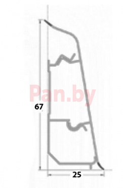 Плинтус напольный пластиковый (ПВХ) Декор Пласт 67 LL018 Панга-Панга 2.5м фото № 2
