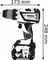 Аккумуляторная дрель-шуруповерт Bosch GSR 18V-60 C Professional, 2 аккумулятора 5 Ач, кейс