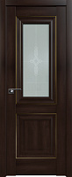 Межкомнатная дверь царговая ProfilDoors серия X Классика 28X, Орех сиена матовый узор (молдинг золото)