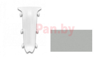 Угол внутренний для плинтуса ПВХ Ideal Деконика 002 Светло-серый 55 мм фото № 1