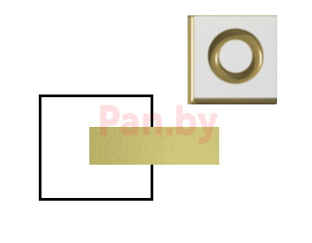 Розетка (декор) для дверного наличника Эстэль d54 Белая эмаль, патина золото, 22*85*85 мм