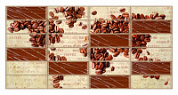 Панель ПВХ (пластиковая) листовая АртДекАрт Плитка Кофейные зерна 955х480х3.2