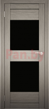 Межкомнатная дверь экошпон Юни Амати 15, Дуб дымчатый (черное стекло) фото № 1