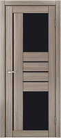 Межкомнатная дверь царговая экошпон МДФ Техно Профиль Dominika 523 Дуб дымчатый (стекло черное)