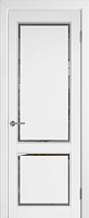 Межкомнатная дверь массив ольхи эмаль Belari Марсель 3 Белая эмаль Матовое стекло