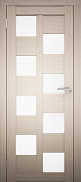 Межкомнатная дверь экошпон Юни Амати 13, Дуб беленый (белое стекло)