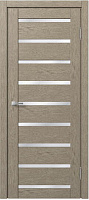 Межкомнатная дверь царговая экошпон МДФ Техно Профиль Dominika 102 Дуб капучино (стекло белое)
