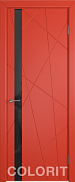 Межкомнатная дверь эмаль Colorit K5 Красная эмаль Черный Лак