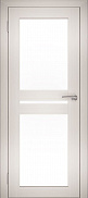 Межкомнатная дверь экошпон Юни Амати 19, Эшвайт (белое стекло)