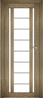 Межкомнатная дверь экошпон Юни Амати 11, Дуб Шале натуральный (белое стекло)